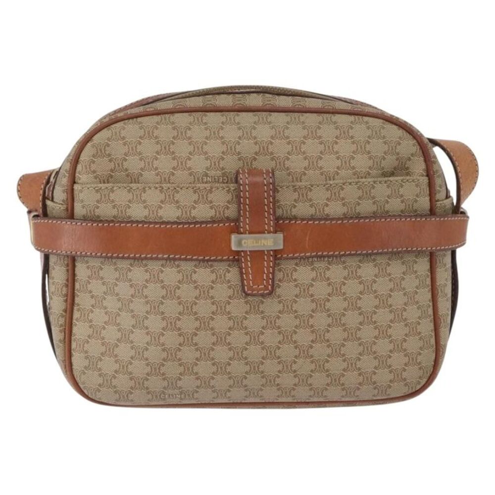 Celine Vintage Macadam Canvas Beige Canvas Backpack Bag
